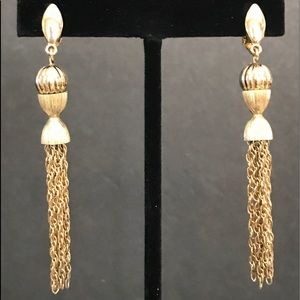 Gold toned Drop Clip-on Earrings